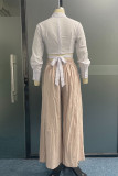 Street Solid Solid Color Turndown Collar Long Sleeve Two Pieces