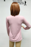 Casual Solid Buttons V Neck Tops