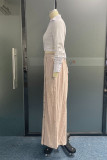 Street Solid Solid Color Turndown Collar Long Sleeve Two Pieces