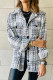 Elegant Plaid Buttons Turndown Collar Outerwear