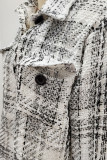 Elegant Plaid Buttons Turndown Collar Outerwear