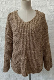 Street Solid V Neck Tops