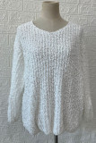 Street Solid V Neck Tops