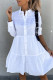Casual Solid Buckle Solid Color Turndown Collar Shirt Dress Dresses
