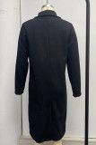 Elegant Solid Buttons Turndown Collar Outerwear