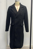 Elegant Solid Buttons Turndown Collar Outerwear