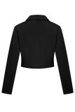 Street Solid Buttons Turn-back Collar Outerwear