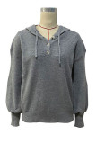 Casual Solid Solid Color Hooded Collar Tops