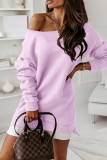 Casual Solid Solid Color O Neck A Line Dresses