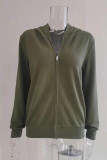Casual Zipper Hooded Collar Tops