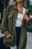 Street Solid Patchwork Turndown Collar Outerwear