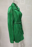Street Solid Patchwork Turndown Collar Shirt Dress Dresses