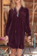 Street Solid Patchwork V Neck Straight Dresses