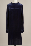 Street Solid Patchwork V Neck Straight Dresses