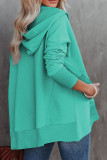 Fashion Casual Solid Patchwork Hooded Collar Tops