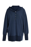 Fashion Casual Solid Patchwork Hooded Collar Tops