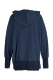 Fashion Casual Solid Patchwork Hooded Collar Tops