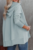 Fashion Casual Solid Patchwork Hooded Collar Tops