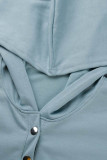 Fashion Casual Solid Patchwork Hooded Collar Tops