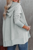 Fashion Casual Solid Patchwork Hooded Collar Tops
