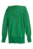 Fashion Casual Solid Patchwork Hooded Collar Tops