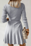 Sexy Elegant Solid Frenulum Solid Color V Neck A Line Dresses