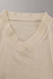 Fashion Casual Solid Patchwork V Neck Tops