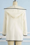 Fashion Casual Solid Patchwork Hooded Collar Outerwear
