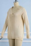 Fashion Casual Solid Patchwork V Neck Tops