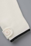 Fashion Casual Solid Patchwork Hooded Collar Outerwear