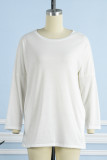 Casual Solid Patchwork Pocket O Neck Tops