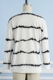 Casual Striped Patchwork Basic O Neck Tops