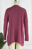 Casual Solid Patchwork Pocket O Neck Tops
