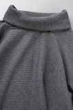 Casual Solid Patchwork Turtleneck Long Sleeve Two Pieces