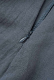 Casual Solid Buckle Square Collar Regular Jumpsuits