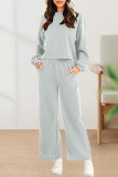 Casual Solid Solid Color O Neck Long Sleeve Two Pieces