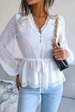 Street Dot Frenulum V Neck Tops