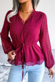 Street Dot Frenulum V Neck Tops