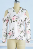 Elegant Print Printing V Neck Tops