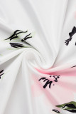 Elegant Print Printing V Neck Tops