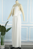 Elegant Solid Solid Color V Neck Loose Jumpsuits