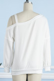 Street Solid Patchwork O Neck Tops