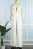 Elegant Solid Solid Color V Neck Loose Jumpsuits