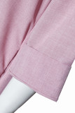 Casual Solid Buckle Turndown Collar One Step Skirt Dresses