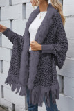 Street Leopard Patchwork Cardigan Collar Outerwear
