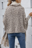 Street Leopard Patchwork Cardigan Collar Outerwear