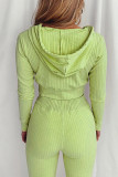 Casual Simplicity Solid Patchwork Zipper Hooded Collar Long Sleeve Two Pieces