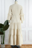 Sweet Elegant Solid Asymmetrical Solid Color V Neck Irregular Dress Dresses