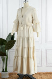 Sweet Elegant Solid Asymmetrical Solid Color V Neck Irregular Dress Dresses