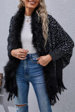 Street Leopard Patchwork Cardigan Collar Outerwear